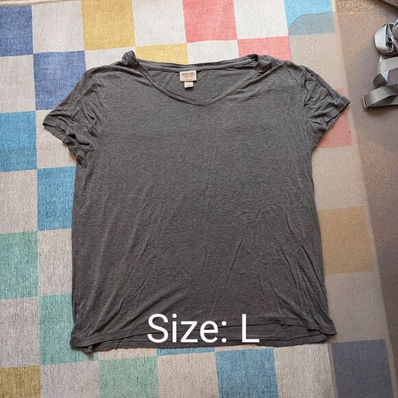 Gray V-Neck T-Shirt, Mossimo, L - Picture 1 of 1
